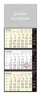 KALENDARI TRODJELNI POSLOVNI SIRIO CRNI